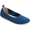 Journee Collection Jersie Knit Ballet Flat In Navy