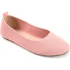 Journee Collection Jersie Knit Ballet Flat In Pink