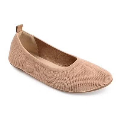 Journee Collection Jersie Womens Round Closed Toe Ballet Flats In Brown