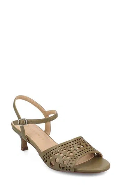 Journee Collection Jessly Ankle Strap Sandal In Olive