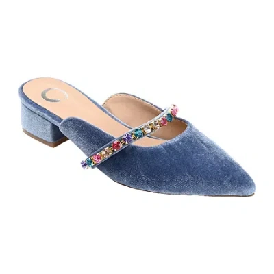 Journee Collection Jewel Womens Pointed Closed Toe Mules In Blue