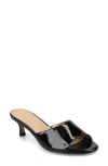 Journee Collection Jeylah Kitten Heel Slide Sandal In Patent,black