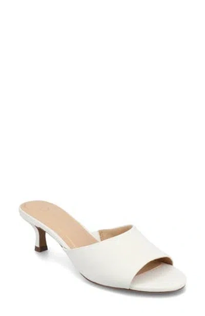 Journee Collection Jeylah Kitten Heel Slide Sandal In White