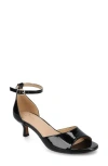 Journee Collection Journee Jezzie Slide Womens Black Patent Leather Kitten Heel Sandals Gal1769 In Black