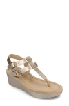 Journee Collection Journee Bianca Wedge Sandal In Gold