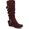 Journee Collection Journee Jester Side Buckle Tall Boot In Burgundy