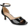 Journee Collection Journee Jezzie Slide Womens Black Patent Leather Kitten Heel Sandals Gal1769 In Black
