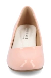 Journee Collection Luu Womens Round Closed Toe Block Heel Pumps In Patent/ Pink