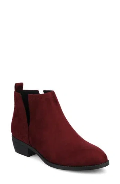 Journee Collection Journee Womens Rimi Pull On Stacked Heel Booties In Burgundy