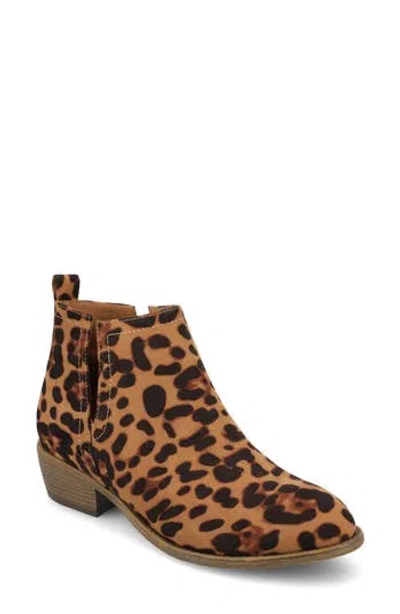 Journee Collection Journee Womens Rimi Pull On Stacked Heel Booties In Leopard