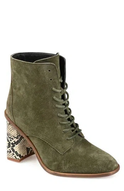 Journee Collection Journee Signature Edda Lace-up Bootie In Olive