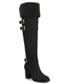 Journee Collection Journee Women's Alyza Over-the-knee Sherpa Boots In Black