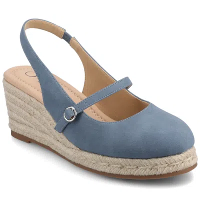 Journee Collection Journee Women's Asmyna Espadrille Wedges In Blue