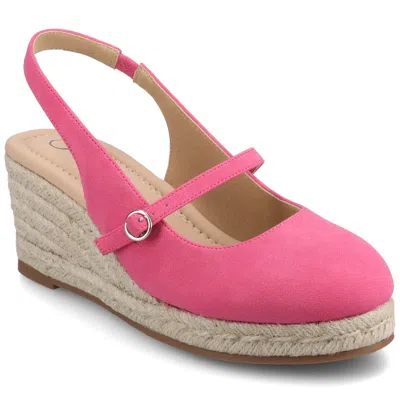 Journee Collection Journee Women's Asmyna Espadrille Wedges In Pink