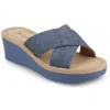 Journee Collection Women's Biara Crisscross Platform Wedge Sandals In Multi