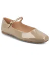 Journee Collection Carrie Mary Jane Flat In Patent,taupe