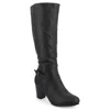Journee Collection Women's Carver Wide Calf Block Heel Knee High Boots In Black