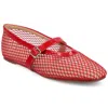Journee Collection Casha Mesh Mary Jane Flat In Red