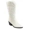Journee Collection Womens Chantry Stacked Heel Dress Boots In White