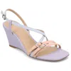 Journee Collection Clinne Wedge Sandal In Multi