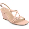Journee Collection Journee Women's Clinne Wedge Sandals In Pink