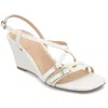 Journee Collection Clinne Wedge Sandal In White