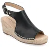 Journee Collection Journee Crew Espadrille Wedge Sandal In Black
