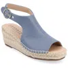 Journee Collection Crew Espadrille Wedge Sandal In Blue