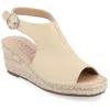 Journee Collection Journee Women's Crew Wedge Sandal In Brown