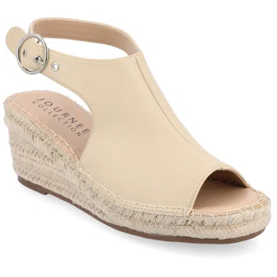 Journee Collection Journee Women's Crew Wedge Sandal In Brown