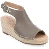 Journee Collection Journee Women's Crew Wedge Sandal In Grey