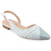 Journee Collection Daphnne Cap Toe Slingback Flat In Blue