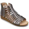 Journee Collection Women's Delilah Gladiator Sliver Wedge Sandals In Silver