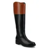 Journee Collection Womens Dressage Knee High Regular Wide Calf Riding Boots In Black
