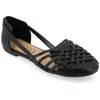Journee Collection Journee Women's Ekko Medium And Wide Width Flat Sandals In Black