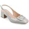 Journee Collection Everlee Womens Square Block Heel Pumps In Grey