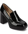 Journee Collection Ezzey Platform Penny Loafer Pump In Patent,black