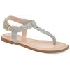 Journee Collection Womens Genevive Ankle Strap Flat Sandals In Grey