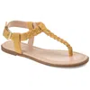 Journee Collection Womens Genevive Ankle Strap Flat Sandals In Yellow