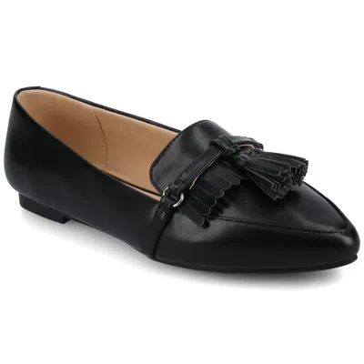 Journee Collection Journee Women's Jannah Medium And Wide Width Tassel Loafer Flats In Black