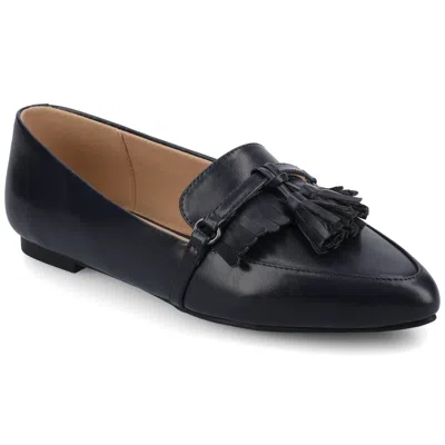 Journee Collection Journee Women's Jannah Medium And Wide Width Tassel Loafer Flats In Blue