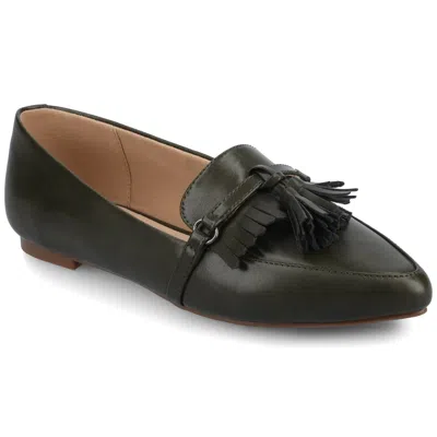 Journee Collection Journee Women's Jannah Medium And Wide Width Tassel Loafer Flats In Green