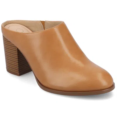 Journee Collection Kendra Block Heel Mule In Brown