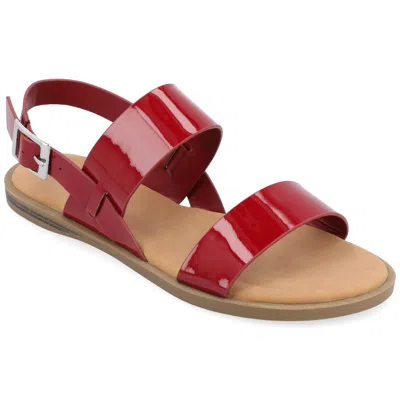 Journee Collection Journee Women's Wide Width Lavine Sandals In Red Patent