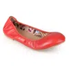 Journee Collection Lindy Womens Faux Leather Round Toe Ballet Flats In Red