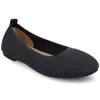 Journee Collection Womens Maryann Knit Round Toe Ballet Dress Flats In Blue