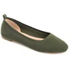 Journee Collection Womens Maryann Knit Round Toe Ballet Dress Flats In Green