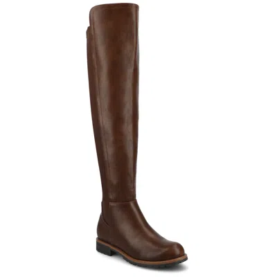 Journee Collection Journee Women's Morrigan Stretch Over-the-knee Casual Boots In Animal Print
