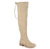 Journee Collection Mount Womens Faux Suede Wide Calf Over-the-knee Boots In Grey