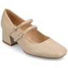 Journee Collection Women's Nally Double Strap Mary Jane Pumps In Brown
